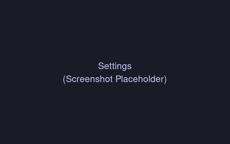 Settings page